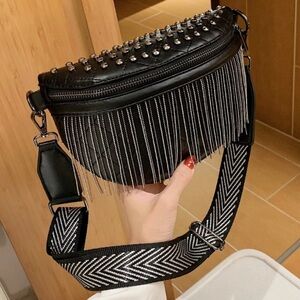 Fringe Faux Leather Fanny Pack